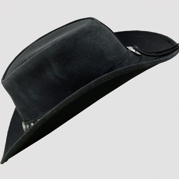 ๐HOST PICK๐ Lesa collection inc Arizona Leather Hat WesternStyle Concho L UNIS - Picture 6 of 8